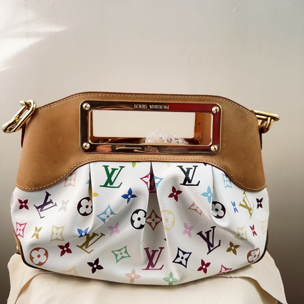 LOUIS VUITTON Judy PM Shoulder Hanbag Monogram Multi-Color White